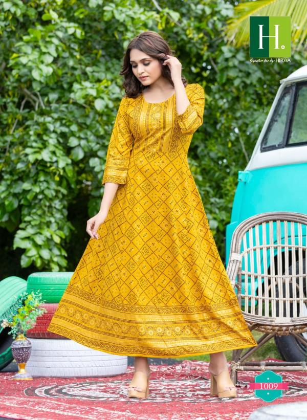 Hirwa Golden Sunlight 2 Fancy Long Anarkali Kurti Collection